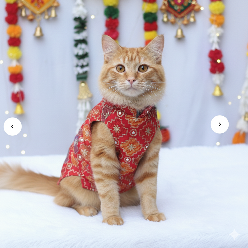 Patola Festive Shirt | For Cats | Pawgy Pets