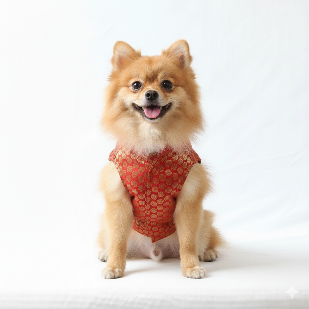 Pawgy Pets Sherwani Red for Dogs