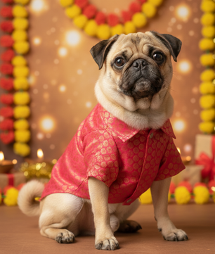 Pawgy Pets Occasion wear shirt Pink for Dogs