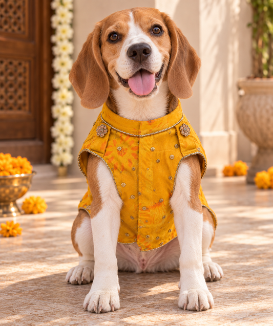 Yellow Kurta | Luxe Collection | Pawgy Pets