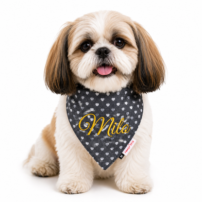 Denim Heart Bandana | Personalised for Dogs | Pawgy Pets