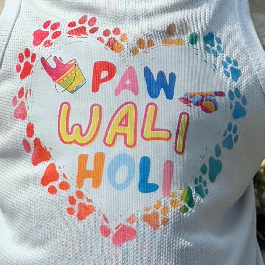 Pawgy Pets “Paw Wali Holi” T-shirt for Dogs and Cats