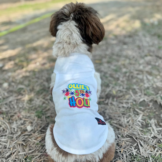 Pawgy Pets Personalised Holi T-shirt for Dogs and Cats