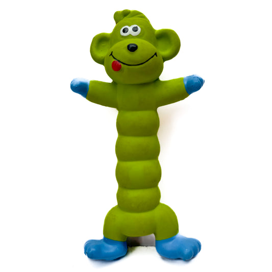 Pawgy Pets Green Monkey Interactive Latex Squeaky Chew Dog Toy