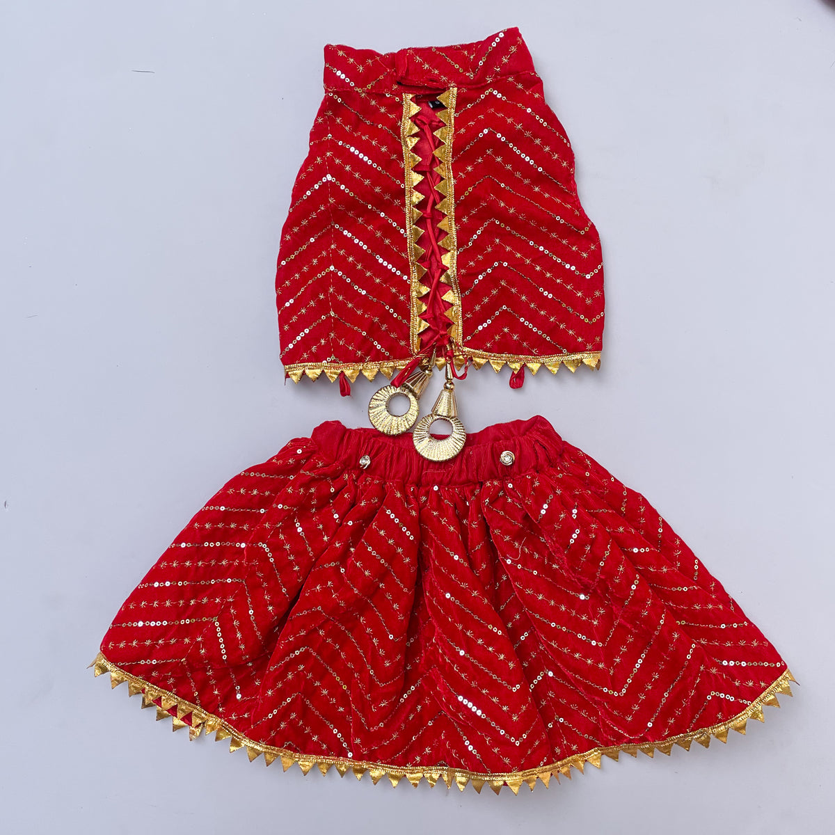 Red Velvet Lehenga