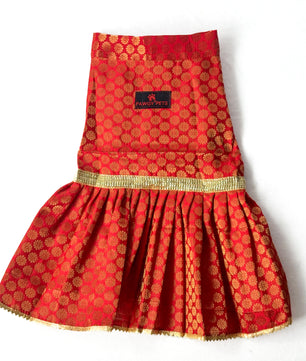Pawgy Pets Occasion wear Dress Red for Dogs