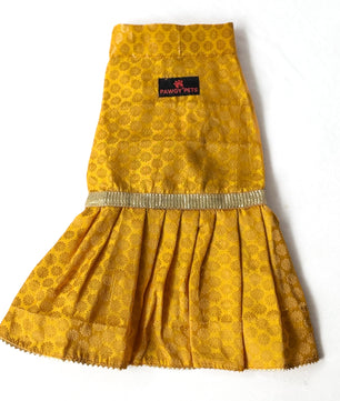 Pawgy Pets Occasion wear Dress Yellow for Dogs