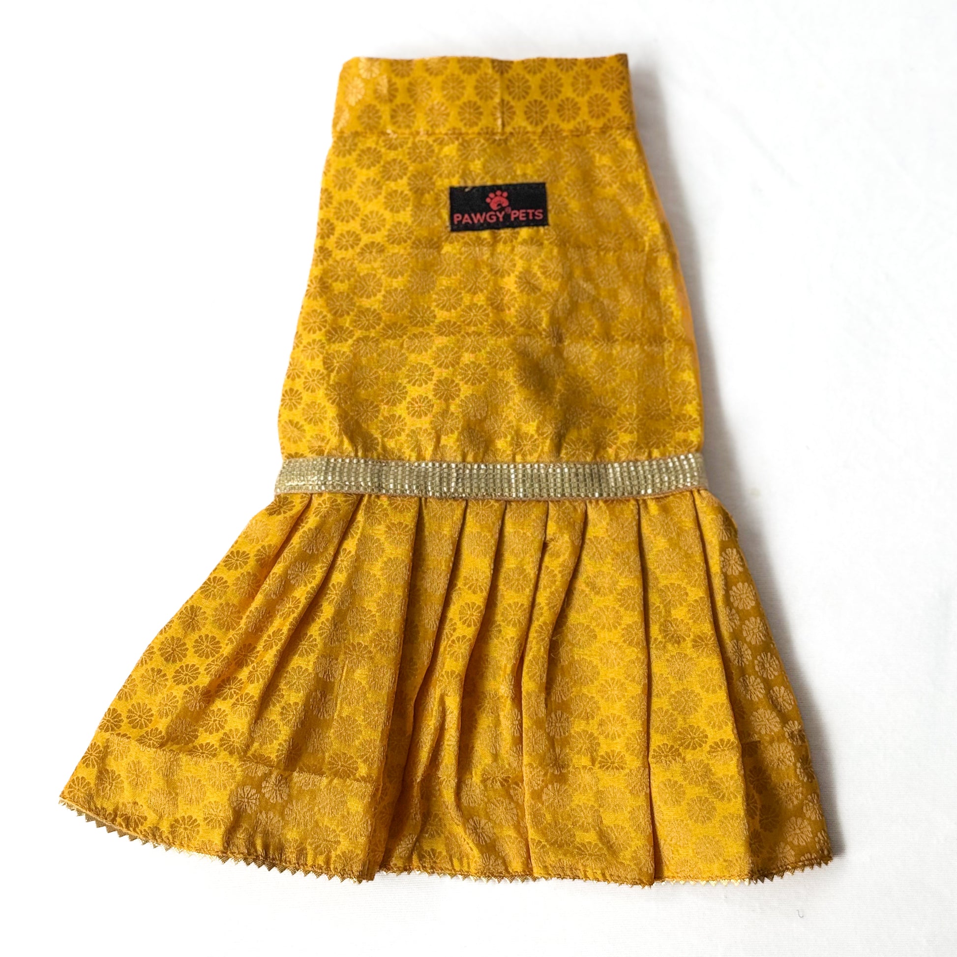 Pawgy Pets Occasion wear Dress Yellow for Dogs
