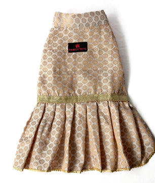 Pawgy Pets Occasion wear Dress White for Dogs