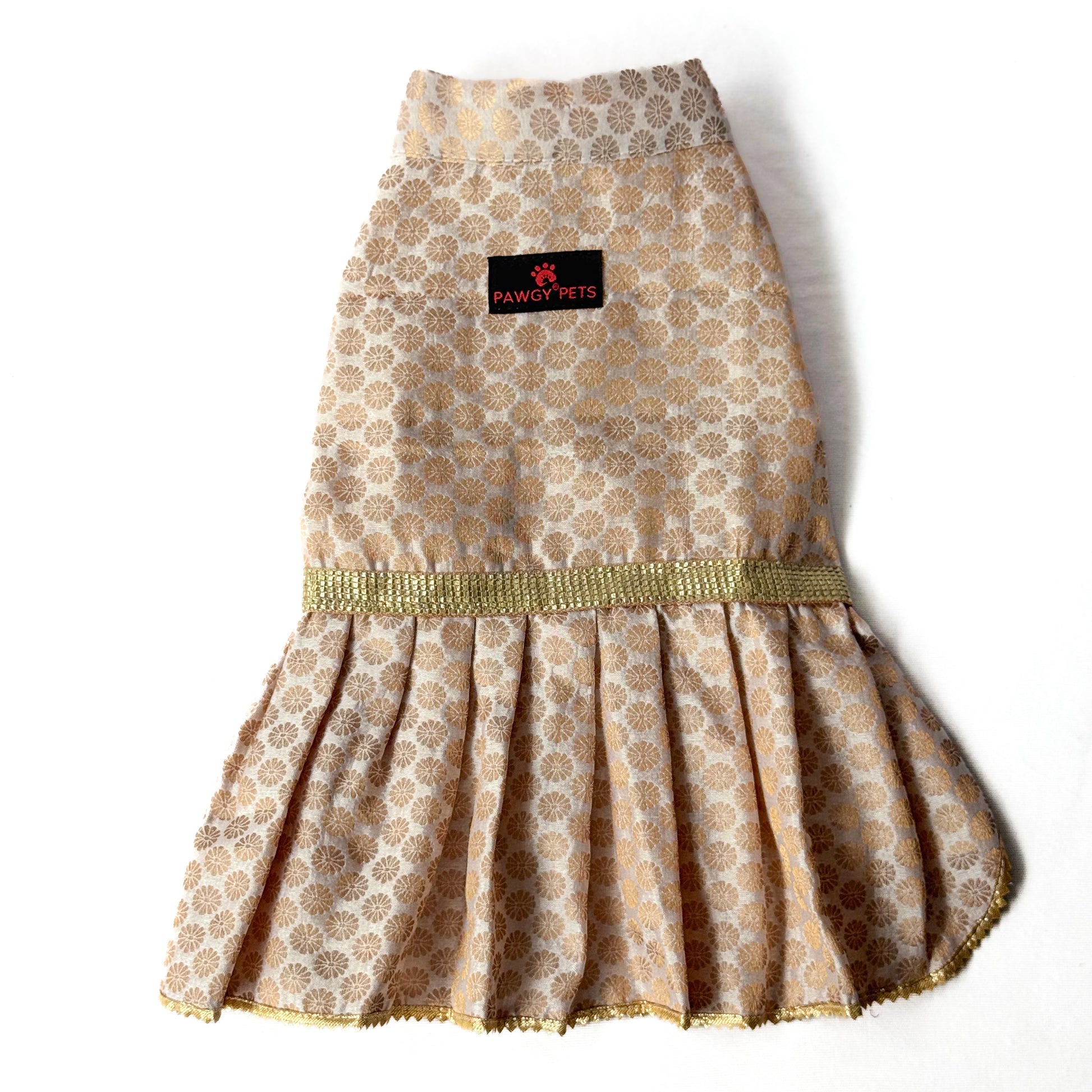 Pawgy Pets Occasion wear Dress White for Dogs