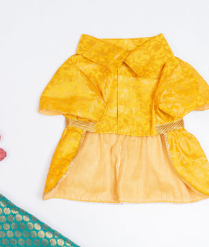 Pawgy Pets Occasion wear Dress Yellow: Cat