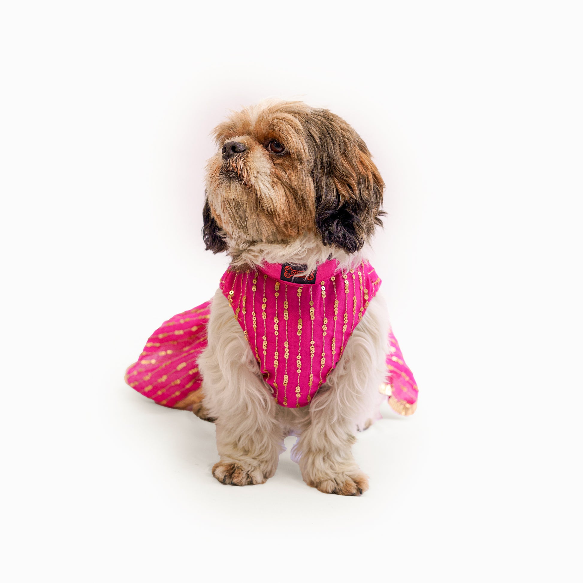 Pawgy Pets Hot Pink Net Lehenga for Dogs & Cats