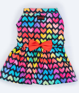 Pawgy Pets Multi heart Dress for Dogs