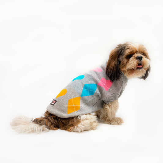 Pawgy Pets High Neck Sweater: Grey for dogs & cats