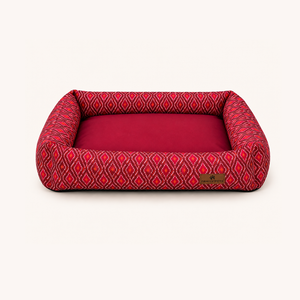 Ikat Maroon Bed | Dog Bed | Pawgy Pets