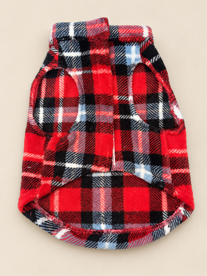 Check Red Fur Sweater | For Dogs & Cats | Pawgy Pets