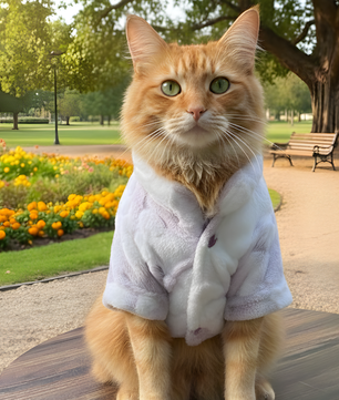 Pawgy Pets Fur Jacket: Paw Embossed for Cats
