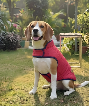 Pawgy Pets Reversible Puffer Jacket Red & Green