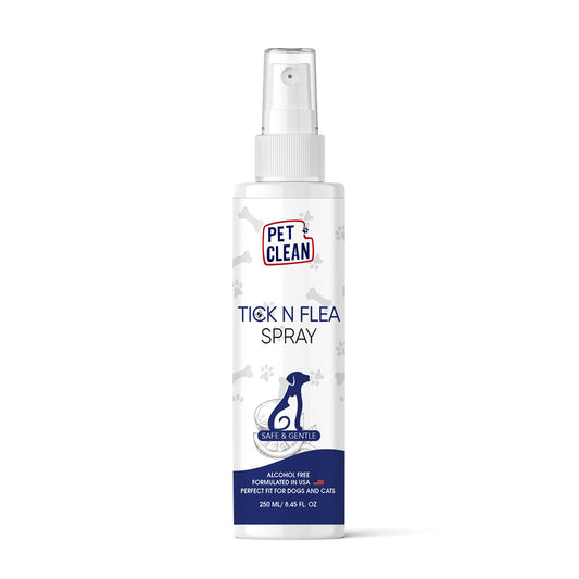 Pet Clean Anti Tick Dog Spray for All Dogs, Puppies and Cats That Soothes Itches and Redness (250 ml, Aloe Vera and Neem)