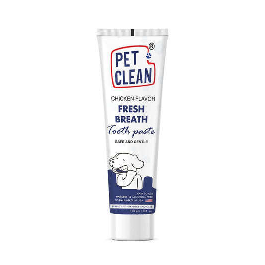 Pet Clean Dog Toothpaste Chicken Flavour, Dog Teeth Cleaner for Fresh Breath and Removes Plaque & Tartar, Suitable for Cats and Other Pets (100 gms, Chicken)