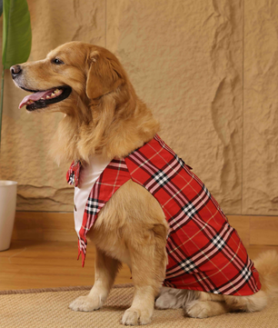 Pawgy Pets Red Check Bowtie Tuxedo