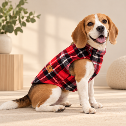 Check Red Fur Sweater | For Dogs & Cats | Pawgy Pets