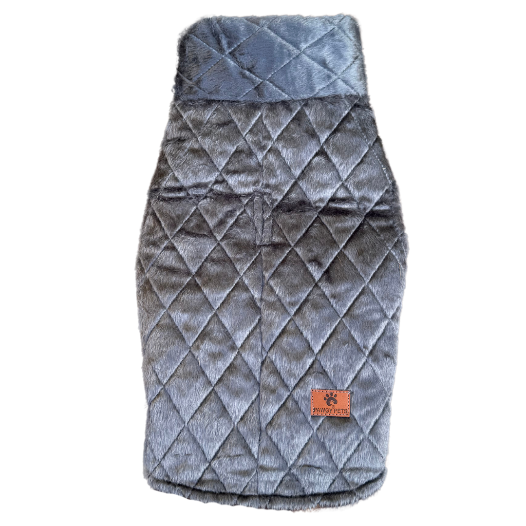 Pawgy Pets  Quilted Jacket (Grey) for Dogs & Cats