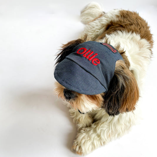 Pawgy Pets Personalised Dog Cap Denim for Dog & Cats