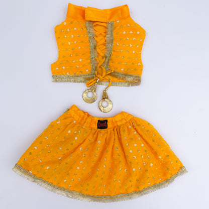 Pawgy Pets Yellow Festive Lehenga for Dogs & Cats