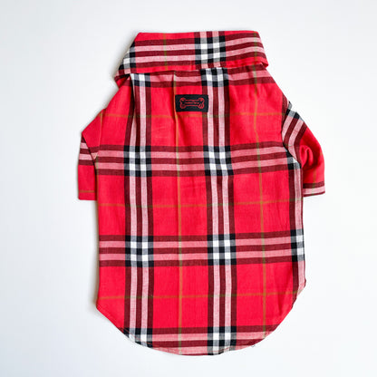 Red Checks Shirt & Sando | For Dogs | Pawgy Pets