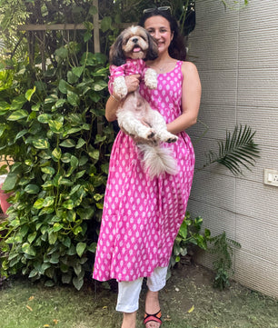 Women Kurti + Doggo Kurta (Pink)
