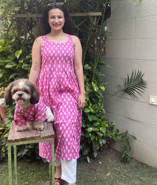 Women Kurti + Doggo Kurta (Pink)