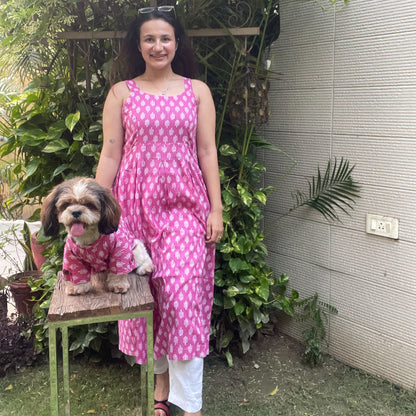 Women Kurti + Doggo Kurta (Pink)