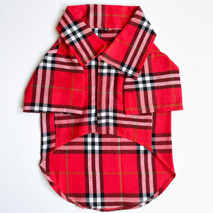 Red Checks Shirt & Sando | For Dogs | Pawgy Pets