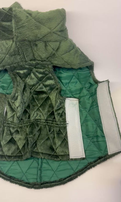 Olive Green Quilted Jacket | For Dogs & Cats | Pawgy Pets