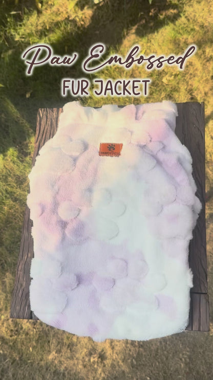 Pawgy Pets Fur Jacket: Paw Embossed for Cats