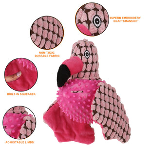 Basil Bird Plush toy with Squeaky Neck Pink