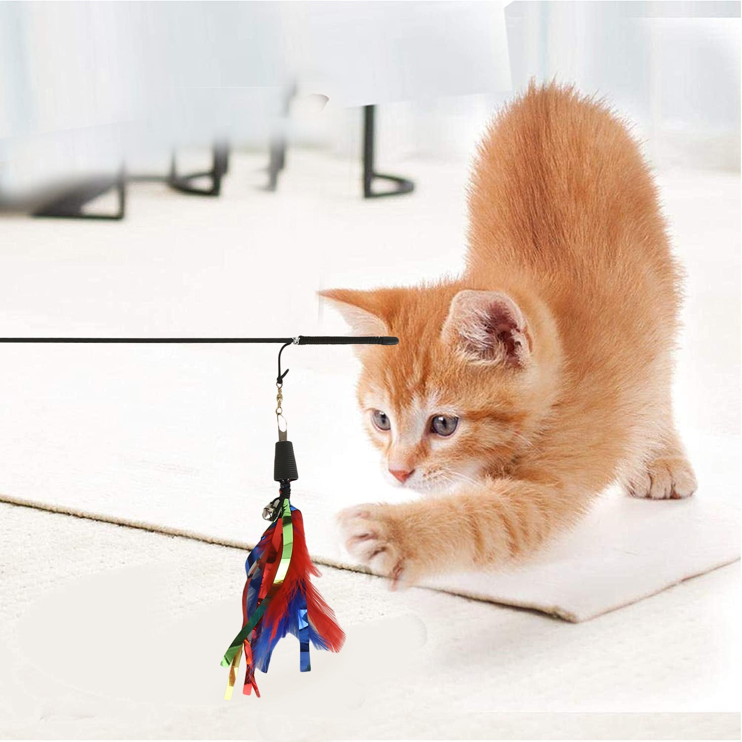 Basil Cat Stick with Feather Toys