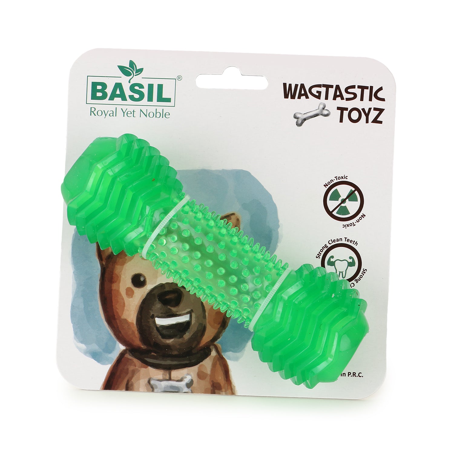 Basil TPR Dumbbell toy Green