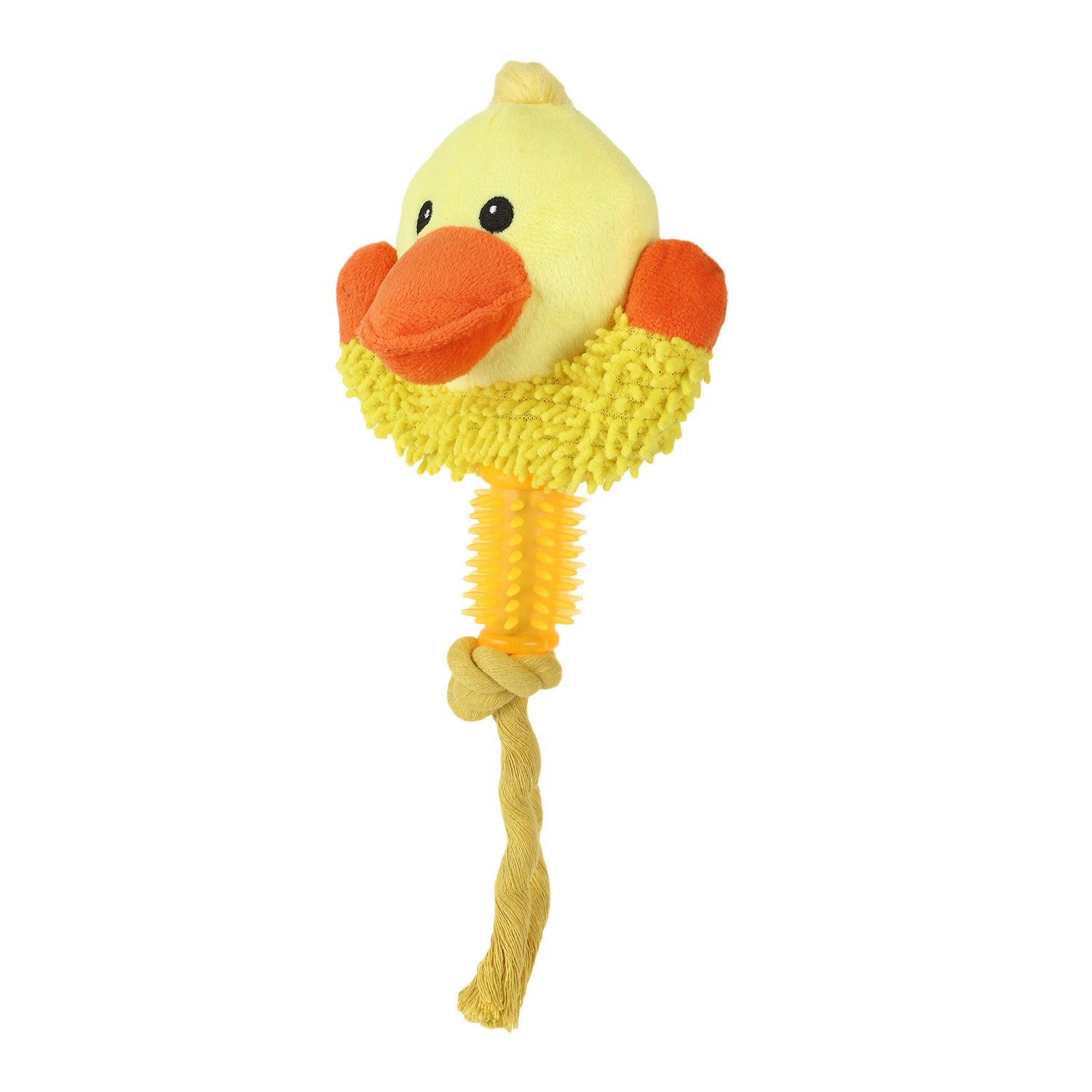 Basil Plush toy with Chew Rope TPR Duck Yellow