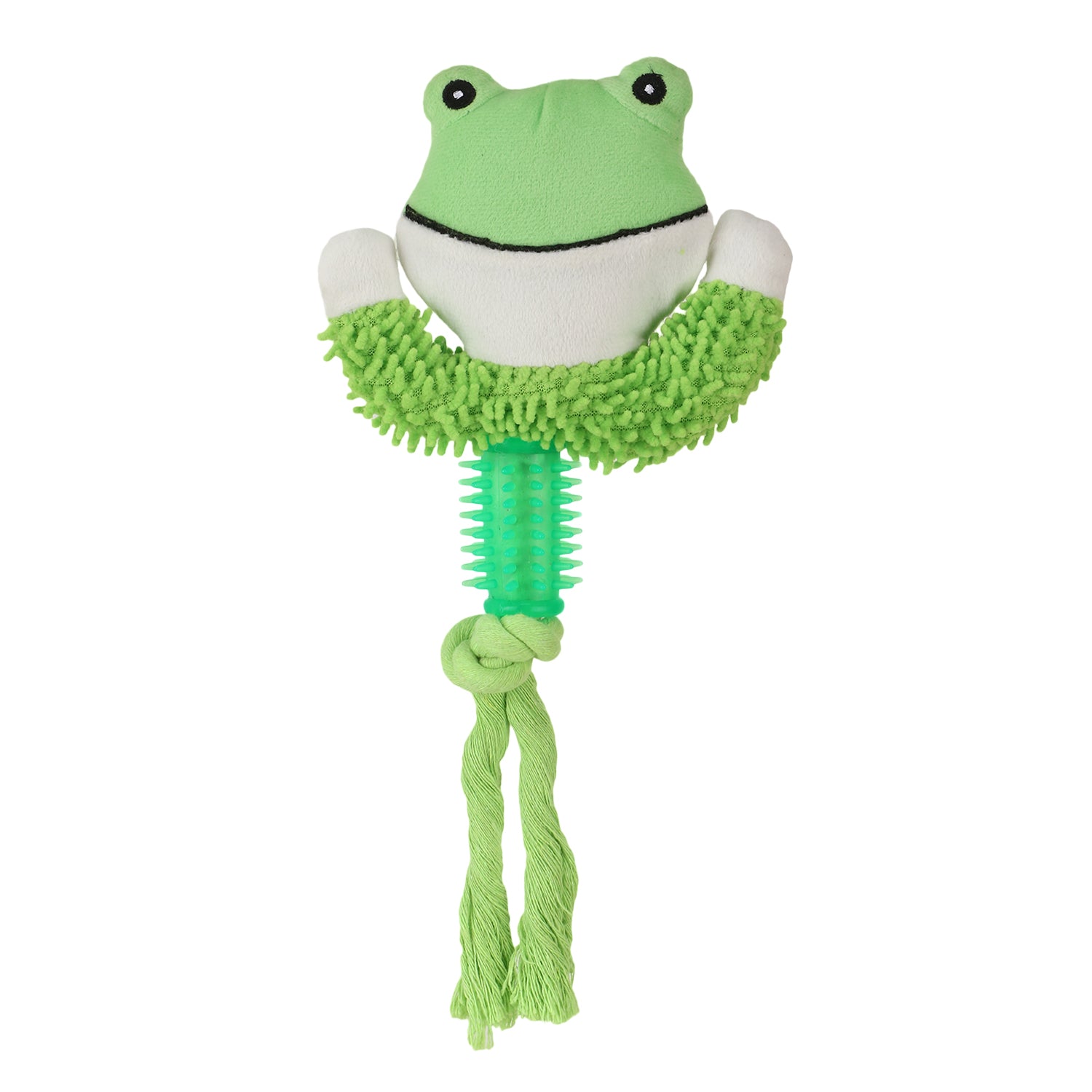 Green frog squeaky dog cheap toy