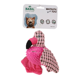 Basil Bird Plush toy with Squeaky Neck Pink