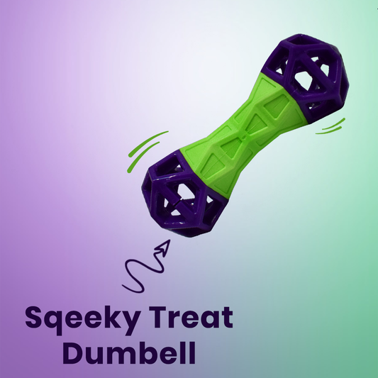 Basil TPR Treat Dumbbell With Squeaker Toys