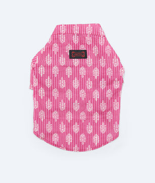 Pawgy Pets Heritage Hand Block Kurta Pink for Dogs