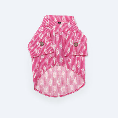 Pawgy Pets Heritage Hand Block Kurta Pink for Dogs