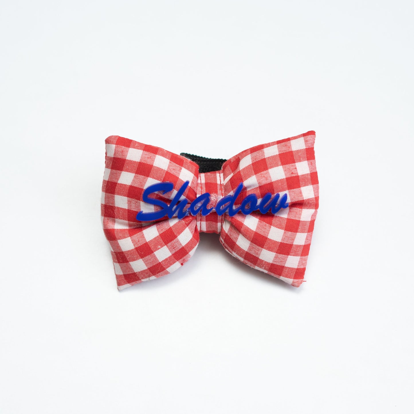 Pawgy Pets Red Checks Name Bowtie for Dogs & Cats