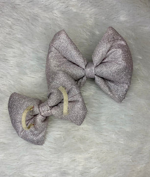 Pawgy Pets Party wear Bowtie: Silver for Dogs & Cats