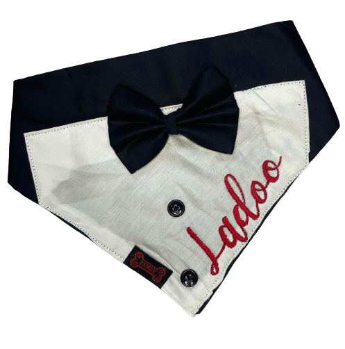 Pawgy Pets Personalised Tuxedo Bandana for Dogs & Cats