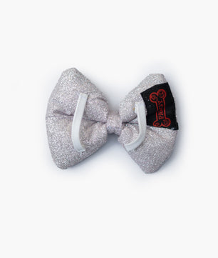 Pawgy Pets Party wear Bowtie: Silver for Dogs & Cats