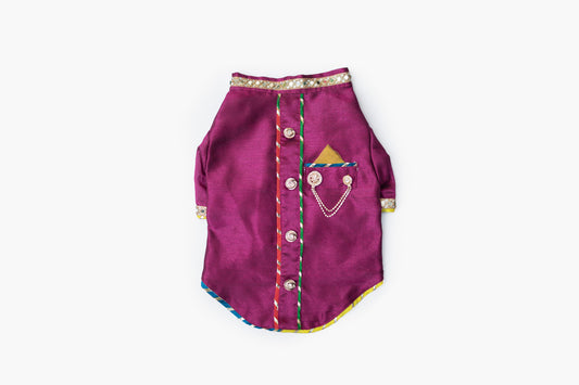 Pawgy Pets Raw Silk Sherwani: Rani for Dogs